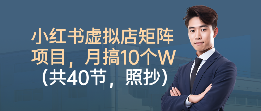 小红书虚拟店矩阵项目,月搞10W(共40节,照抄照做)-维客创业网