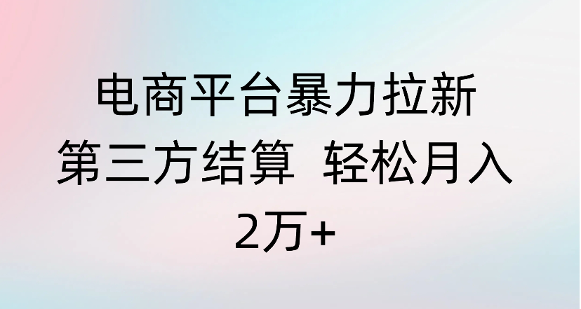 电商平台暴力拉新第三方结算 轻松月入2万+-维客创业网